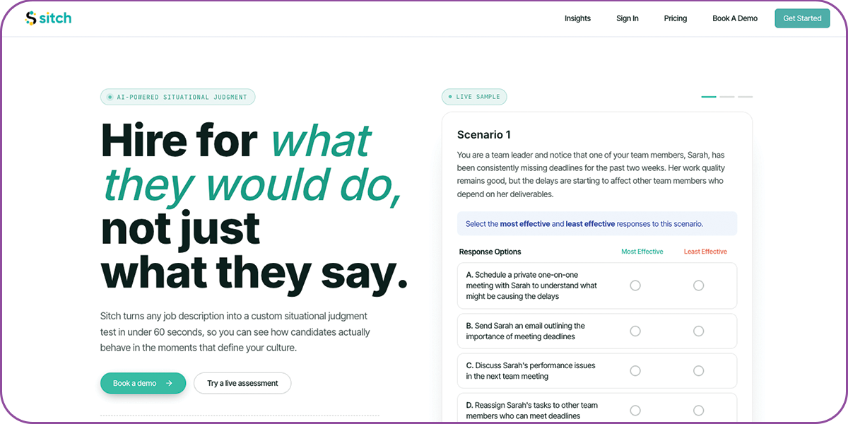 Sitch - Situational Judgement Assessment Generator